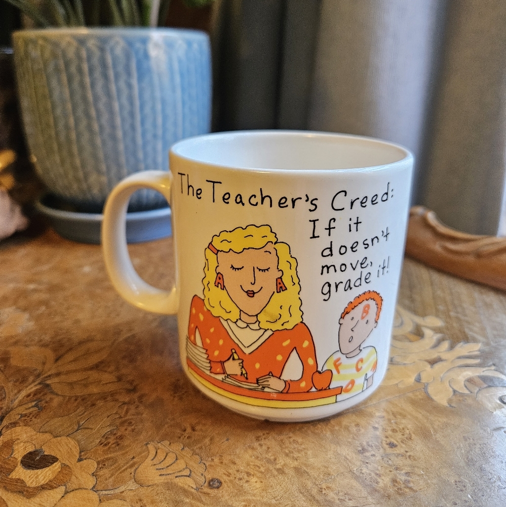 Vintage 90'S Teachers Creed Mug by Current Coffee Cup